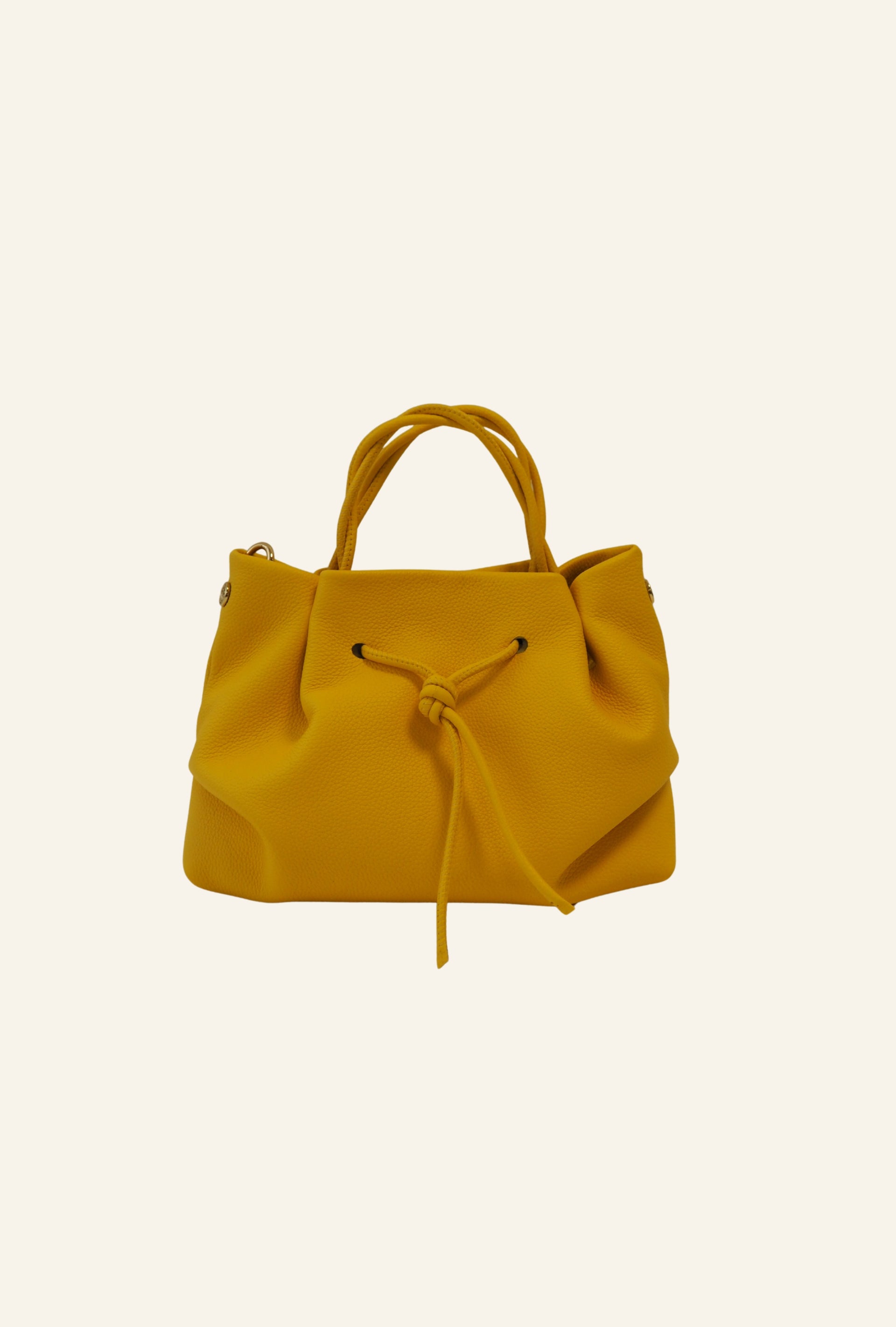 THE MINI NATALIA BAG - Bolso en piel vacuno color AMARILLO