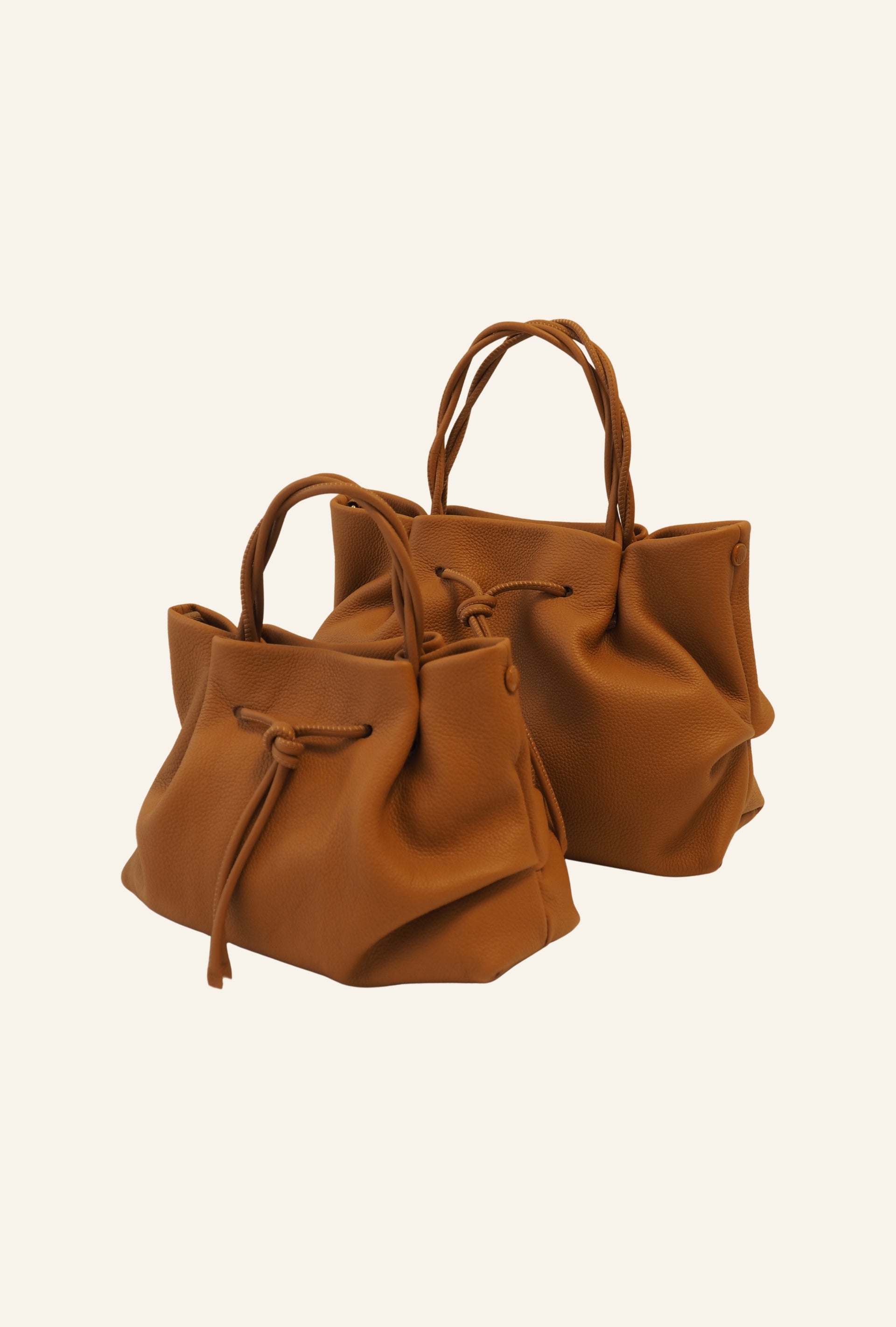 THE MINI NATALIA BAG - Bolso en piel vacuno color CAMEL