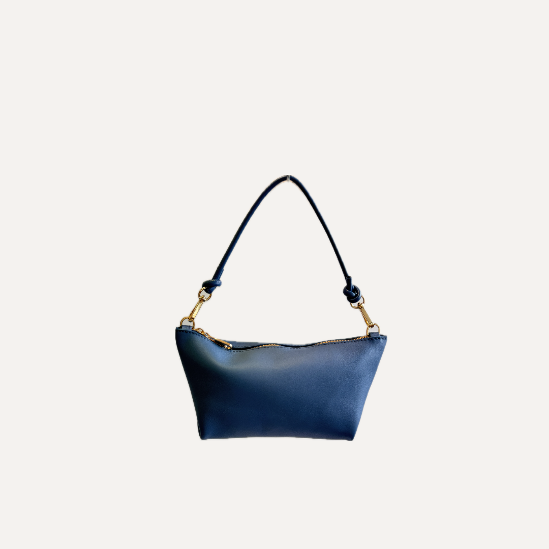 THE MINI MARINA BAG - Bolso en piel vacuno color AZUL