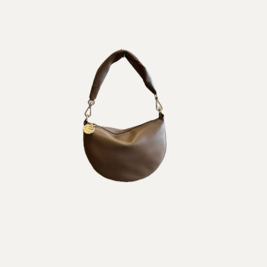 THE BABY GONDOLA BAG - Bolso en piel vacuno color MOKA