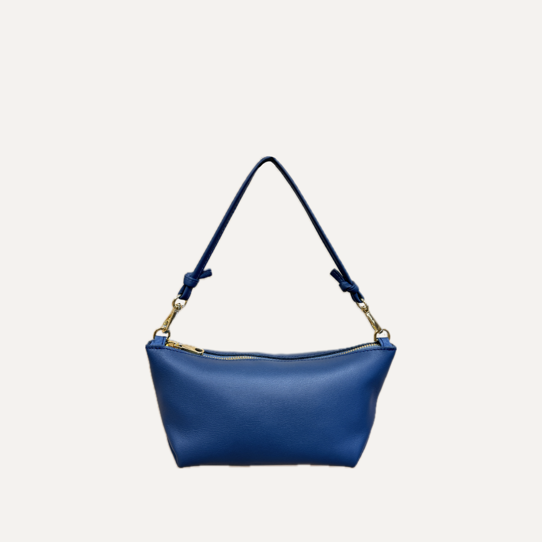 THE MINI MARINA BAG - Bolso en piel vacuno color AZUL