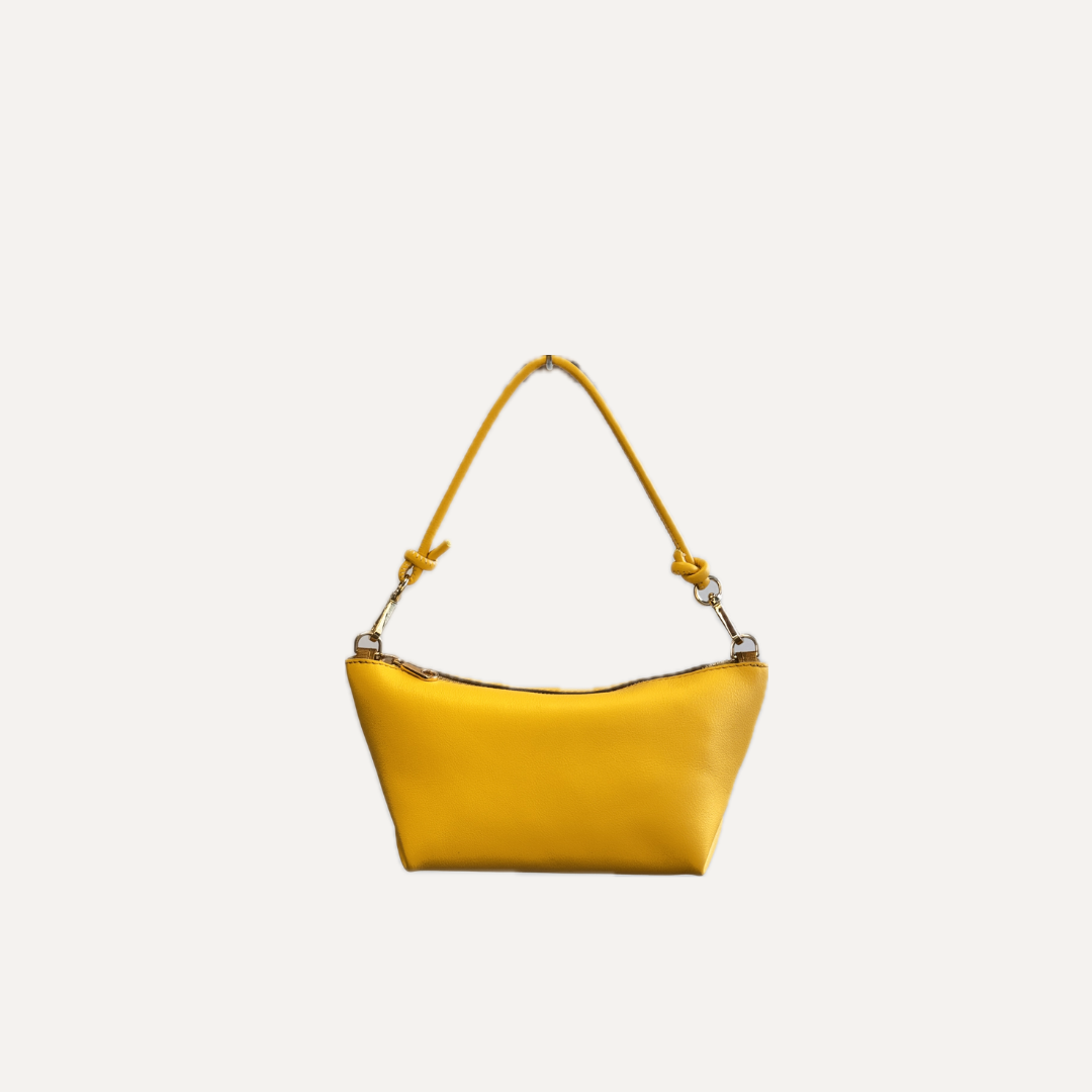 THE MINI MARINA BAG - Bolso en piel vacuno color AMARILLO