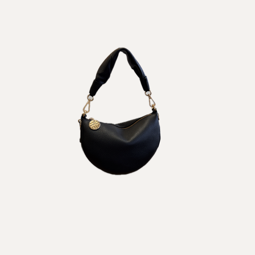 THE BABY GONDOLA BAG - Bolso en piel vacuno color NEGRO