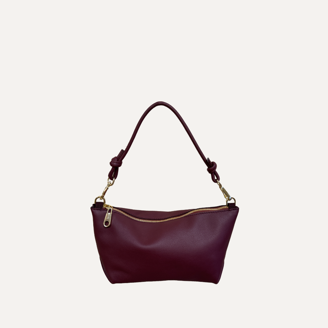 THE MINI MARINA BAG - Bolso en piel vacuno color BURDEOS