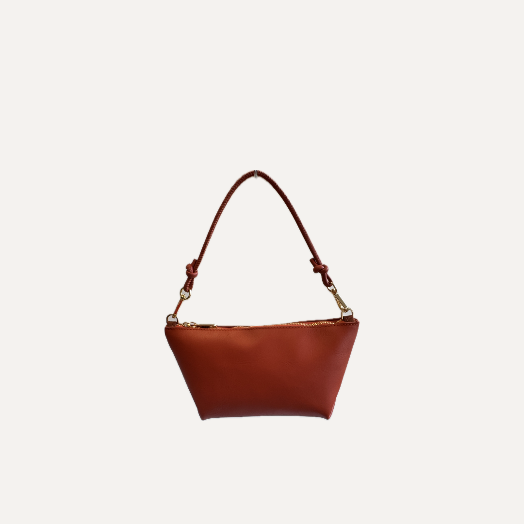 THE MINI MARINA BAG - Bolso en piel vacuno color CORAL