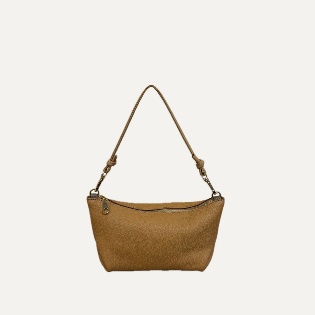 THE MINI MARINA BAG - Bolso en piel vacuno color CARAMELO