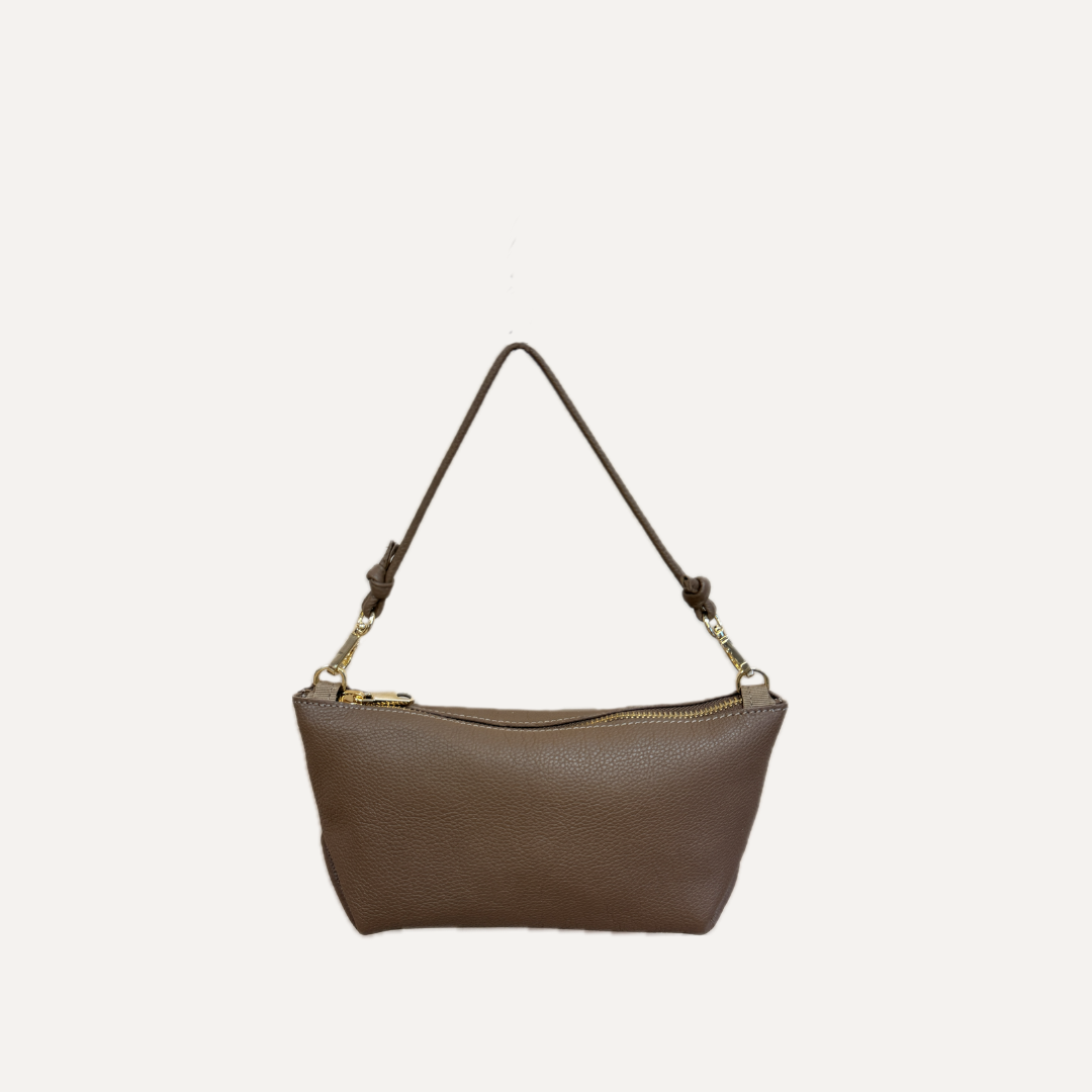 THE MINI MARINA BAG - Bolso en piel vacuno color MARRÓN