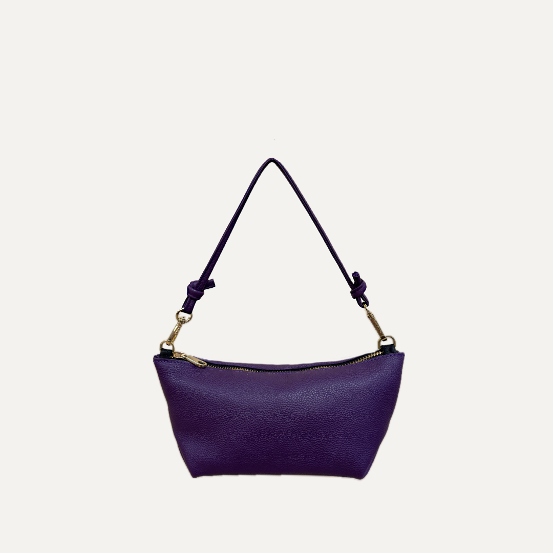 THE MINI MARINA BAG - Bolso en piel vacuno color MORADO