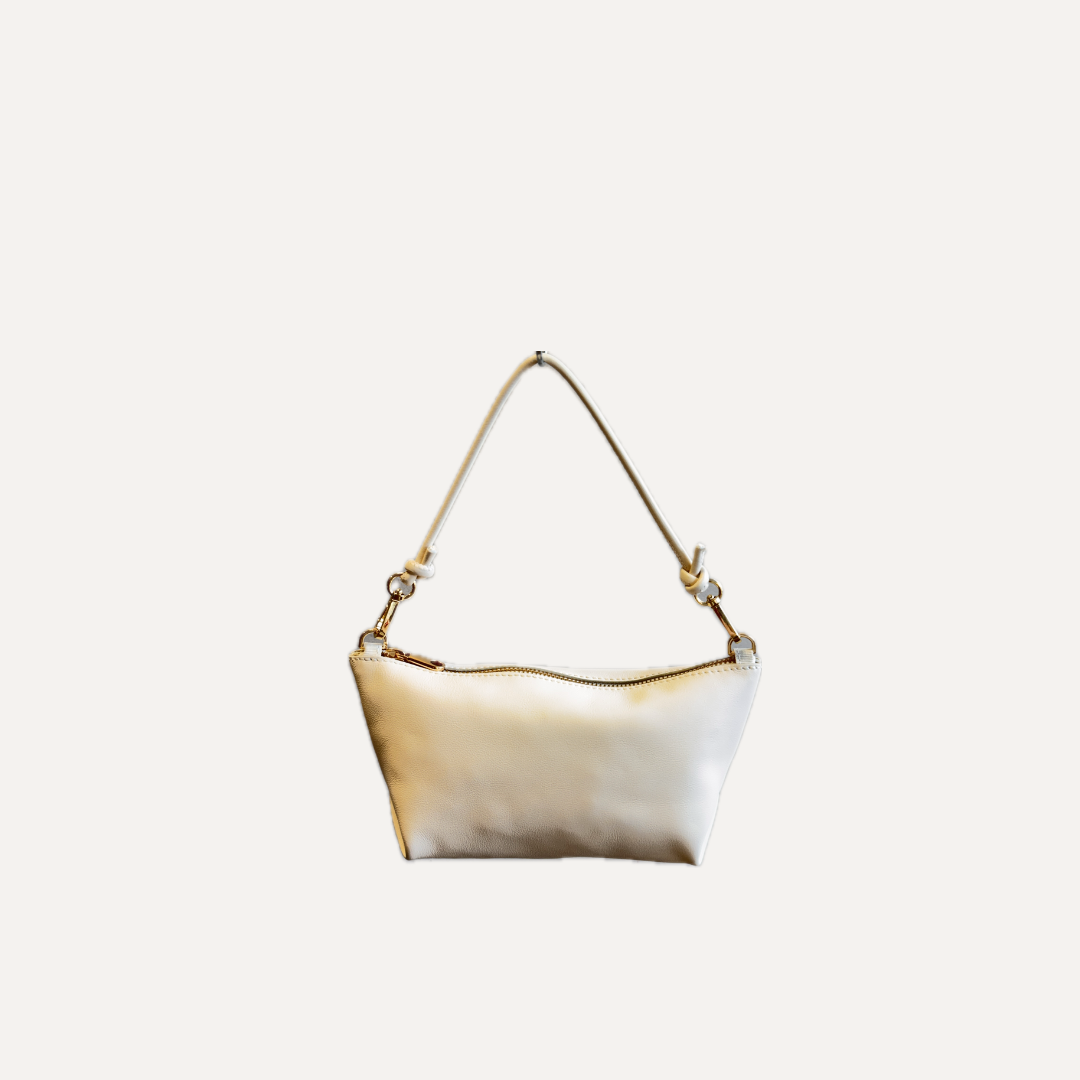 THE MINI MARINA BAG - Bolso en piel vacuno color NATA