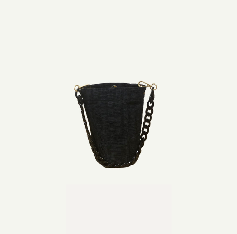 THE MINI CUBE BAG - Bolso RASO PLISÉ color NEGRO