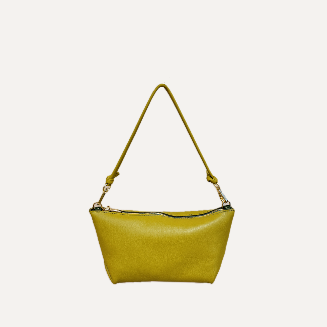THE MINI MARINA BAG - Bolso en piel vacuno color OLIVA