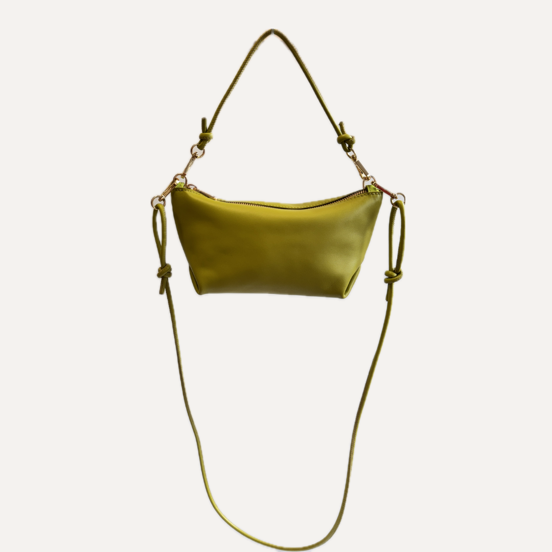 THE MINI MARINA BAG PLUS - Bolso en piel vacuno color VERDE con BANDOLERA