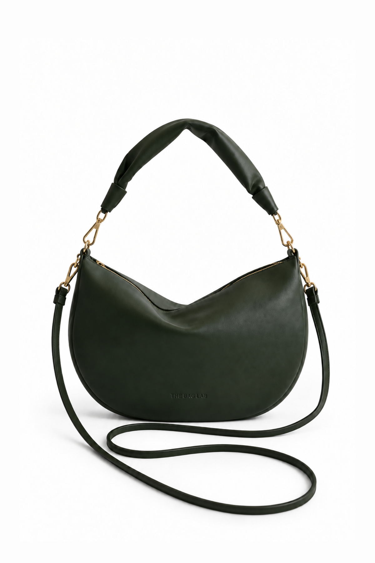 THE BABY GONDOLA BAG PLUS - Bolso en piel vacuno color VERDE con BANDOLERA