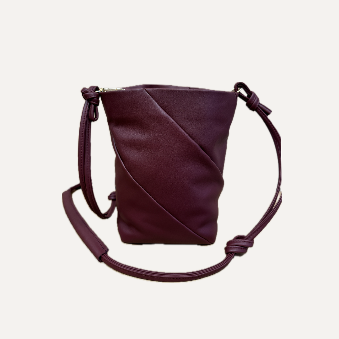THE MINI LOLA BAG - Bolso en piel vacuno color BURDEOS