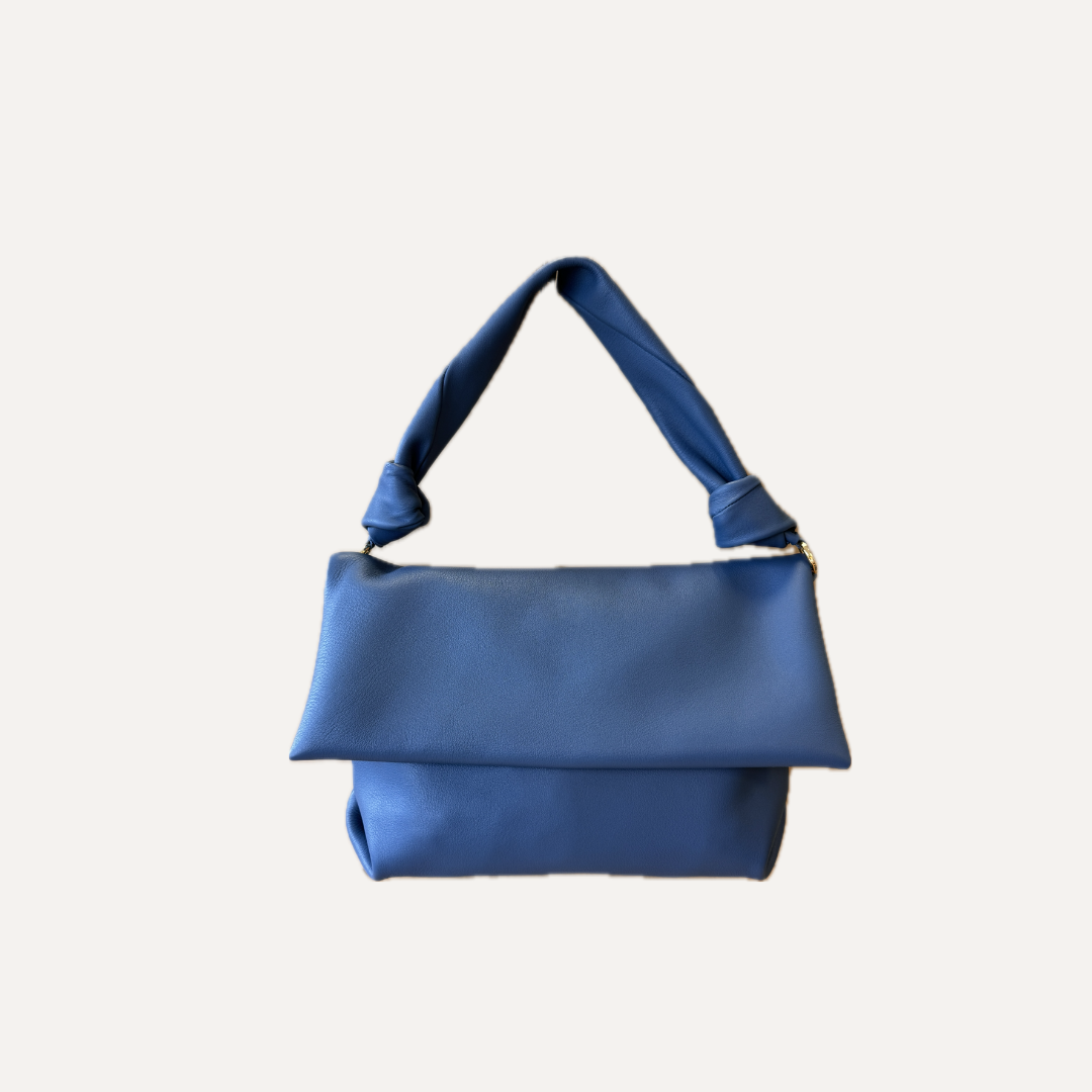 THE AITANA BAG - Bolso en piel vacuno color AZUL