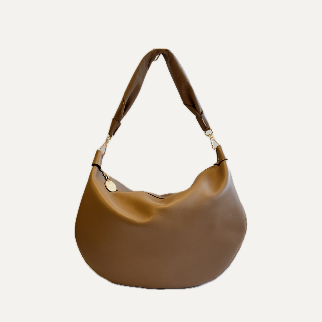 THE GONDOLA BAG - Bolso en piel vacuno color MOKA