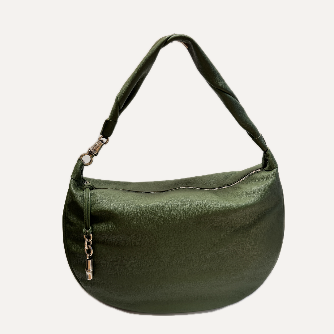 THE MAXI GONDOLA BAG - Bolso en piel vacuno color FOREST