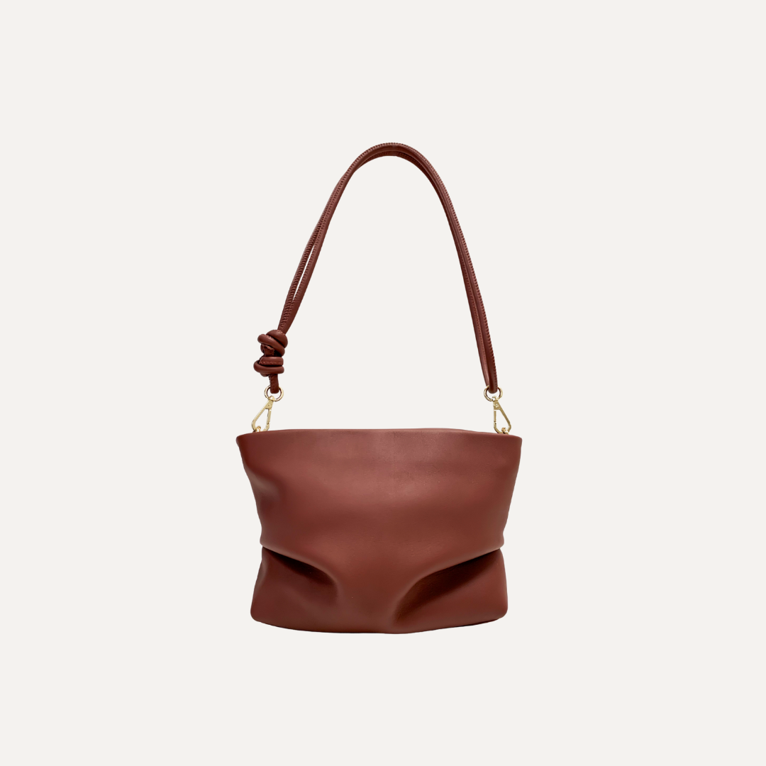 THE RITA BAG - Bolso en piel vacuno color BURDEOS