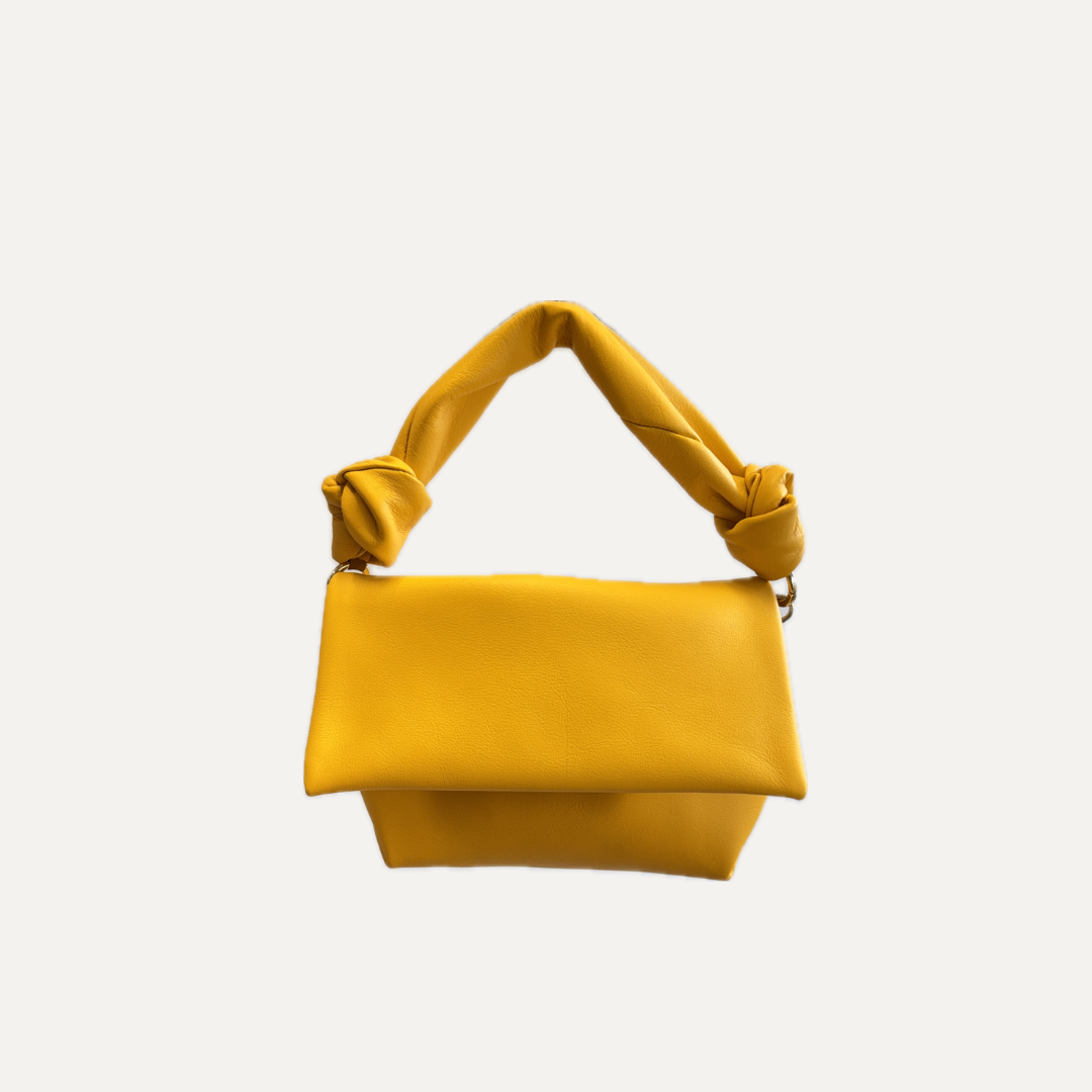 THE AITANA BAG - Bolso en piel vacuno color AMARILLO