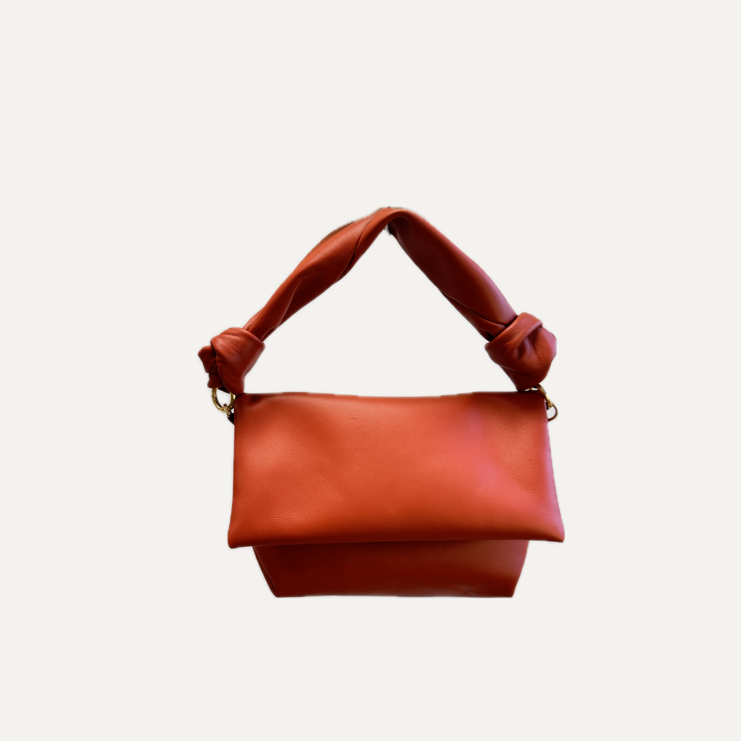 THE AITANA BAG - Bolso en piel vacuno color CORAL