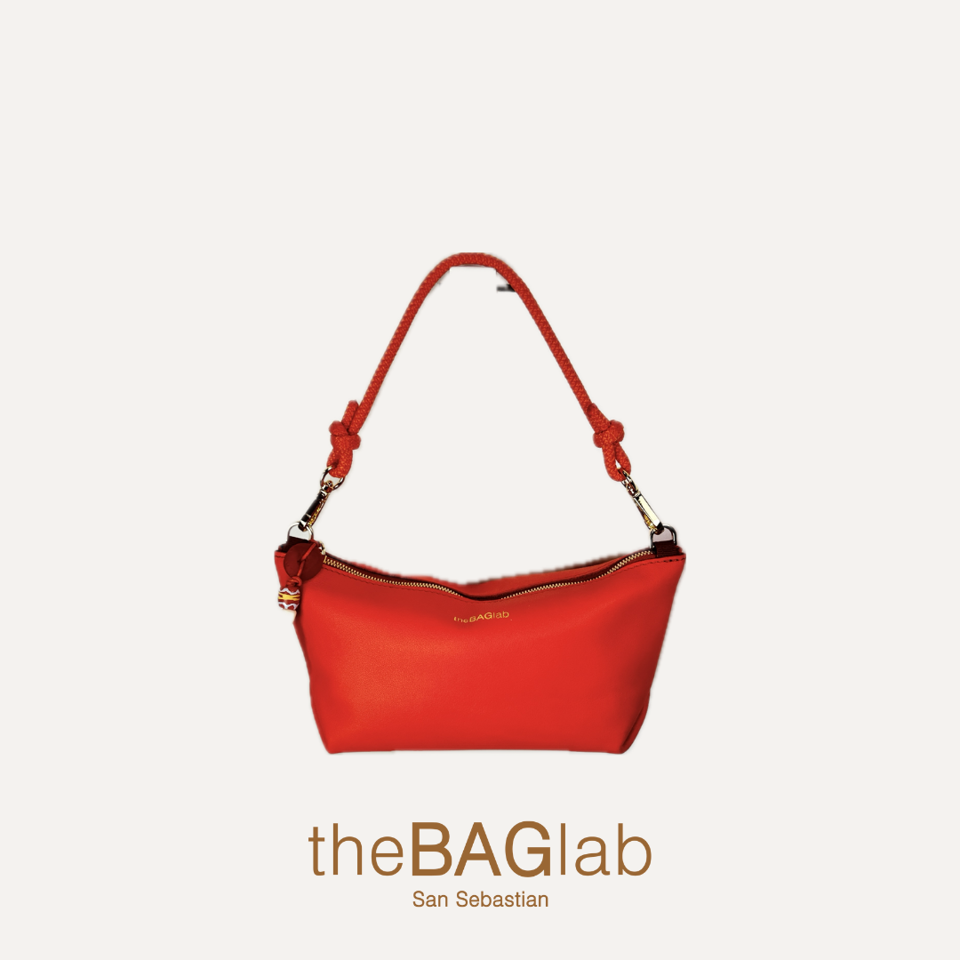 THE MINI MARINA BAG - Mini bolso en piel vacuno color NARANJA