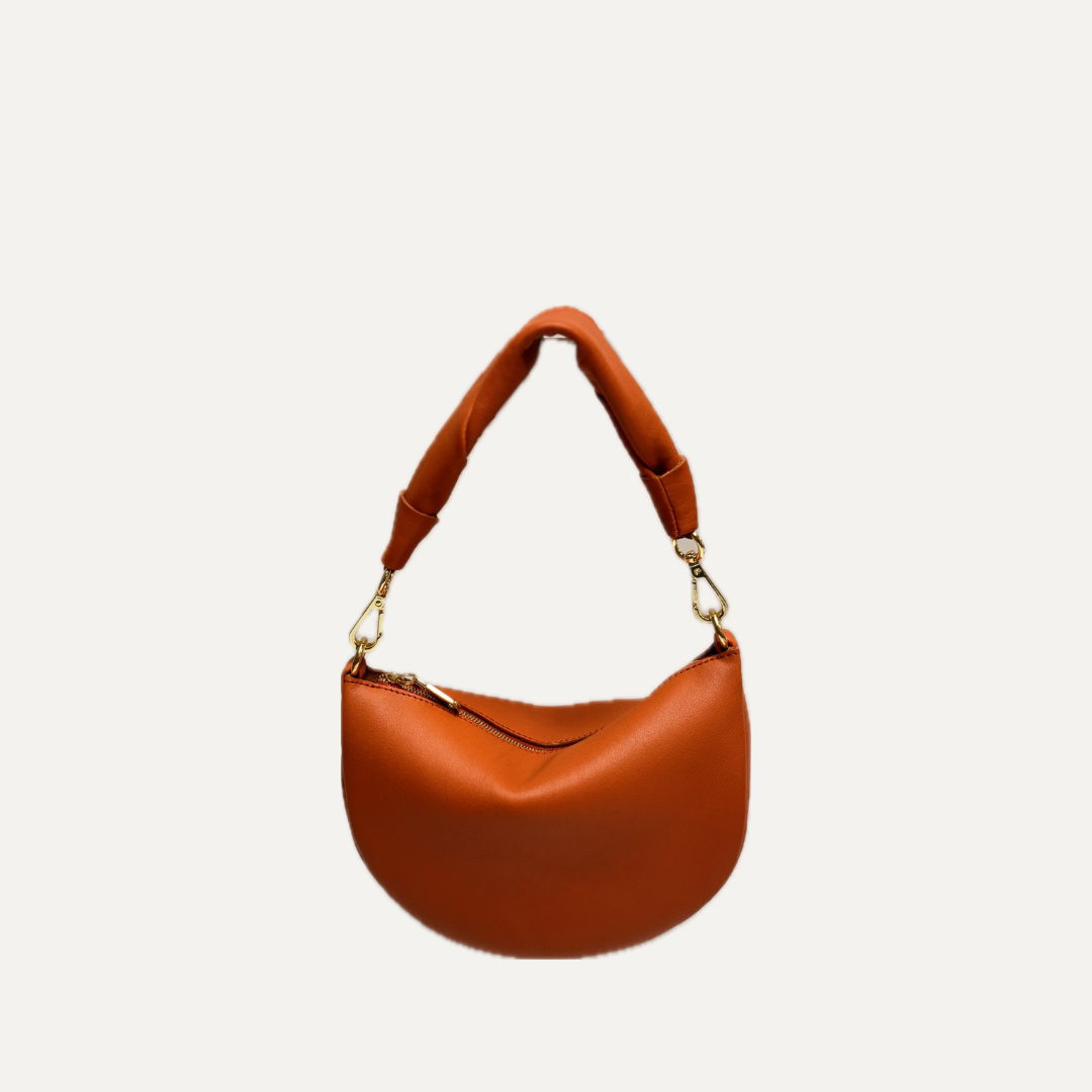 THE BABY GONDOLA BAG - Bolso en piel vacuno color NARANJA