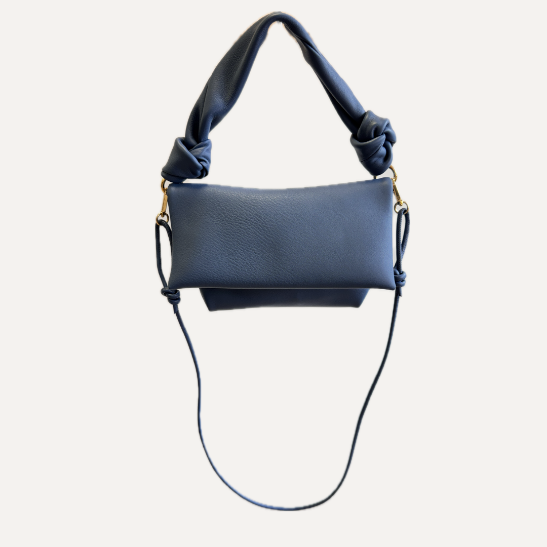 THE AITANA BAG - Bolso en piel vacuno color MARINO con BANDOLERA