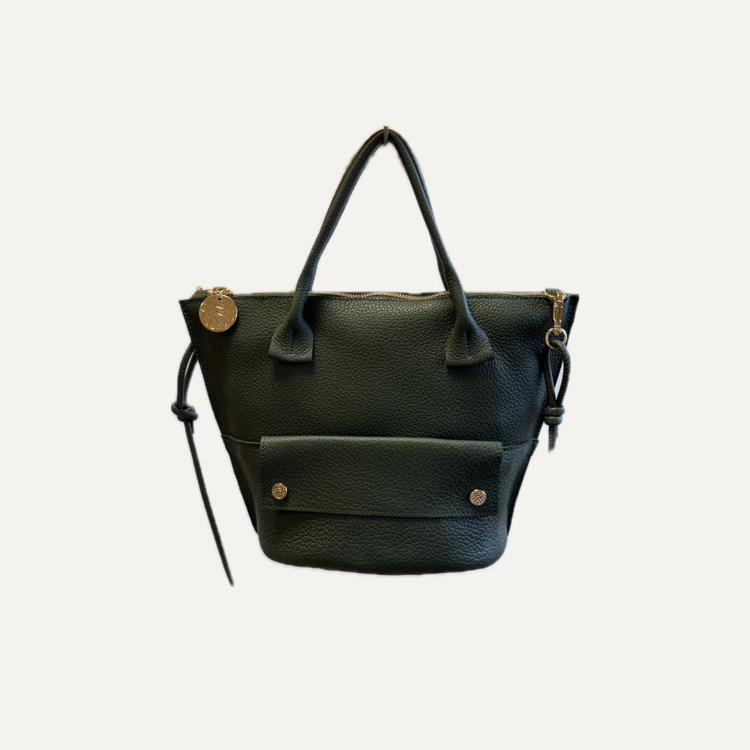 THE MINI ANA BAG - Bolso en piel vacuno color FOREST