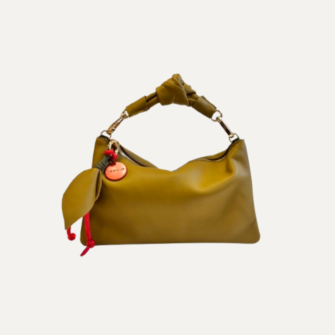 THE CLUTCH GARDEN - Bolso en piel vacuno color OLIVA