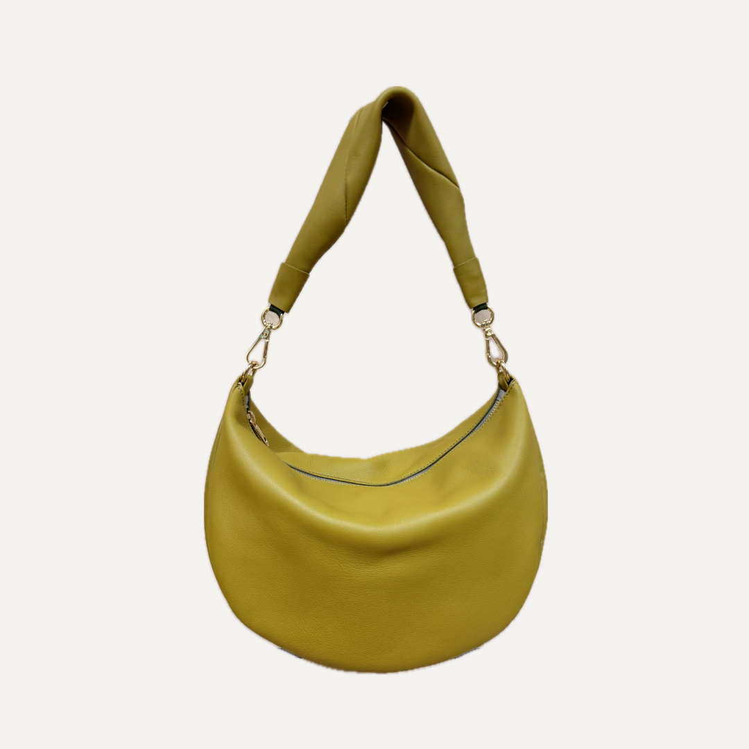 THE MINI GONDOLA BAG - Bolso en piel vacuno color OLIVA