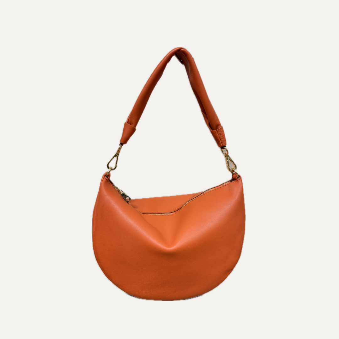THE MINI GONDOLA BAG - Bolso en piel vacuno color NARANJA