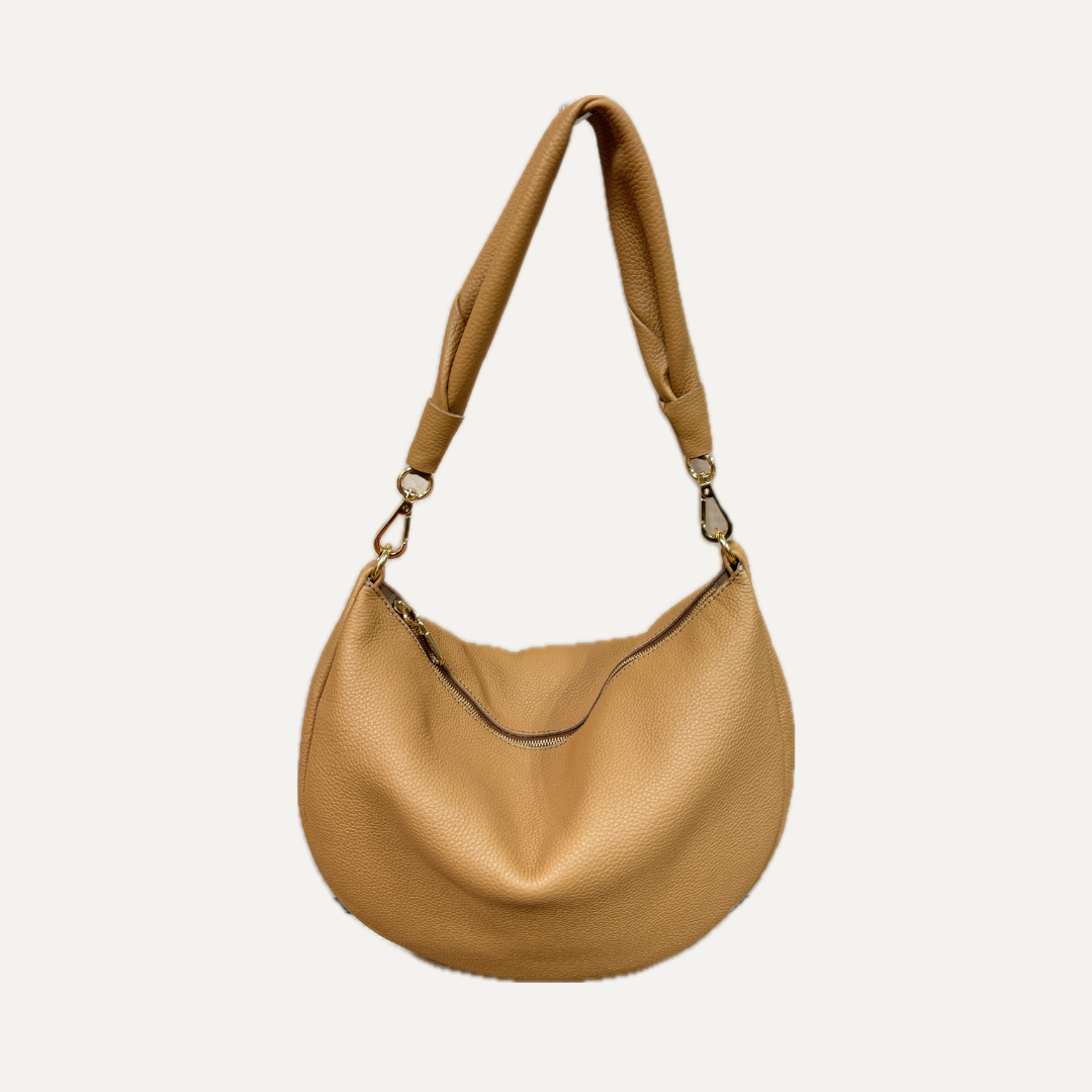 THE MINI GONDOLA BAG - Bolso en piel vacuno color CARAMELO