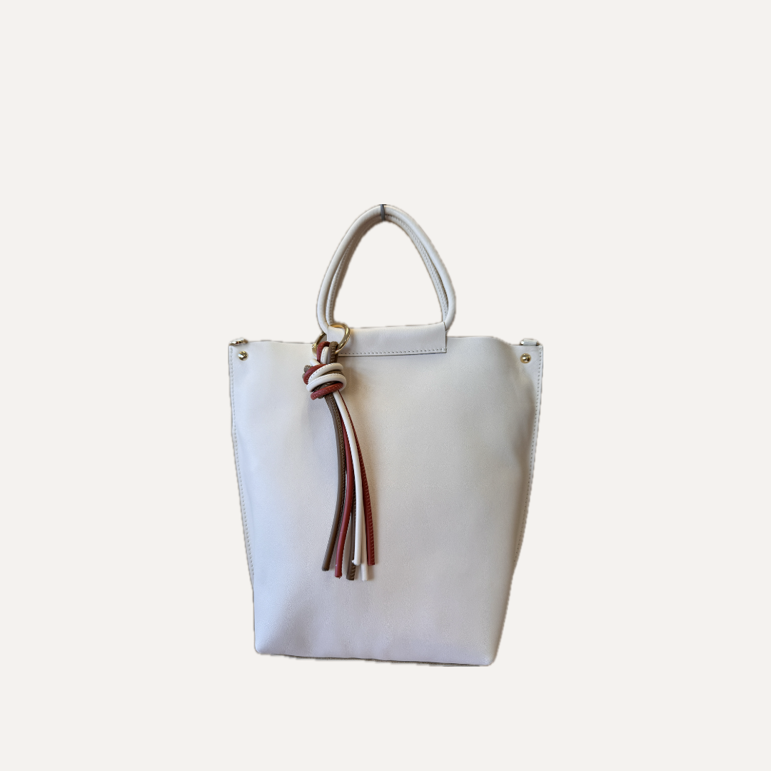 THE MINI NEREA BAG - Bolso en piel vacuno color NATA