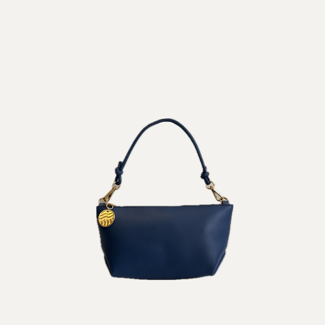 THE MINI MARINA BAG - Bolso en piel vacuno color AZUL