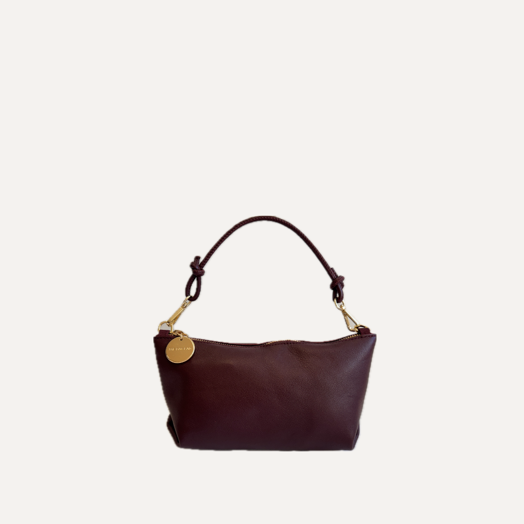 THE MINI MARINA BAG - Bolso en piel vacuno color BURDEOS