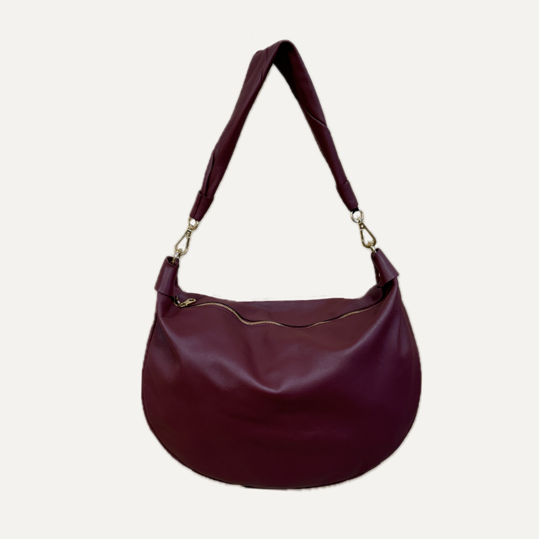 THE GONDOLA BAG - Bolso en piel vacuno color BURDEOS