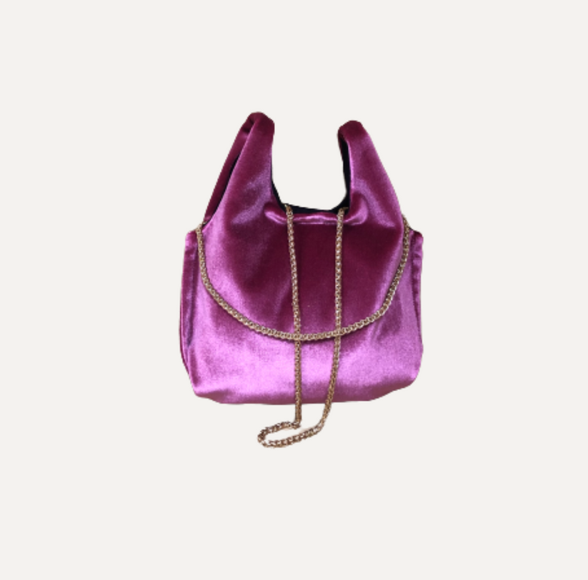 THE BABY JULIA BAG VELVET - Bolso en terciopelo color DALIA