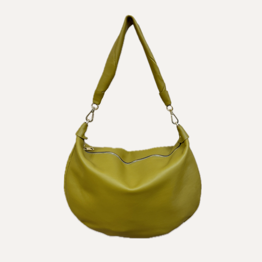 THE GONDOLA BAG - Bolso en piel vacuno color OLIVA