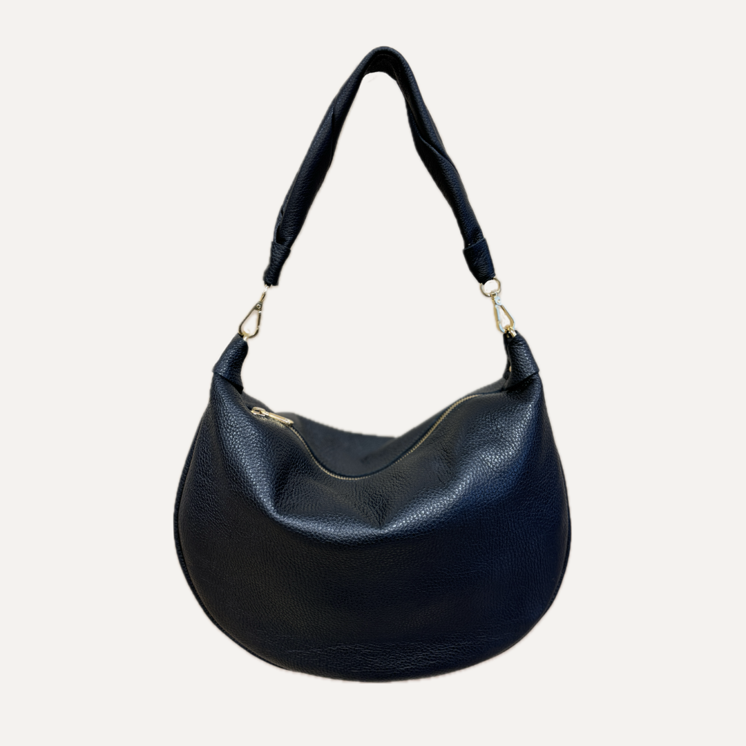 THE GONDOLA BAG - Bolso en piel vacuno color NEGRO
