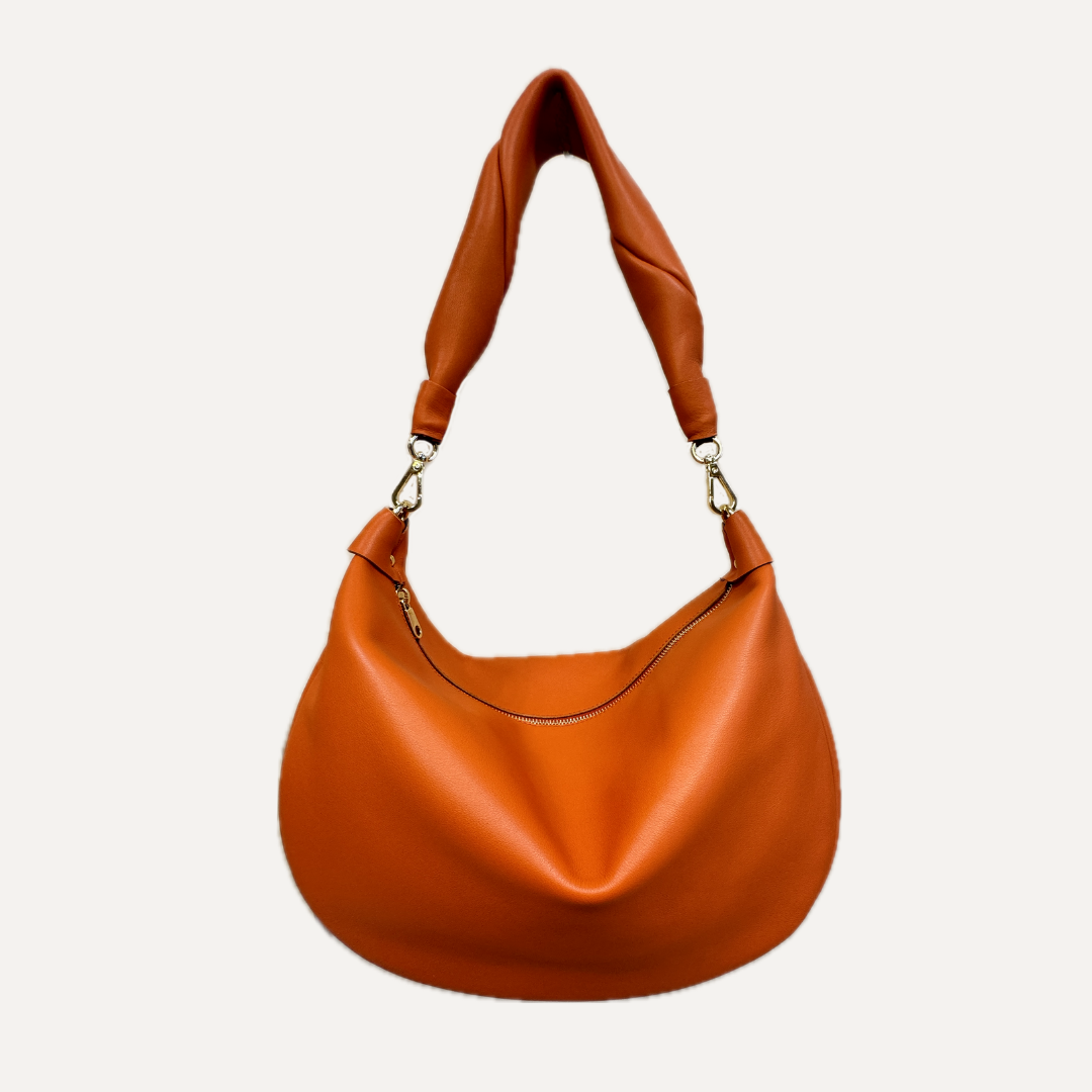 THE GONDOLA BAG - Bolso en piel vacuno color NARANJA