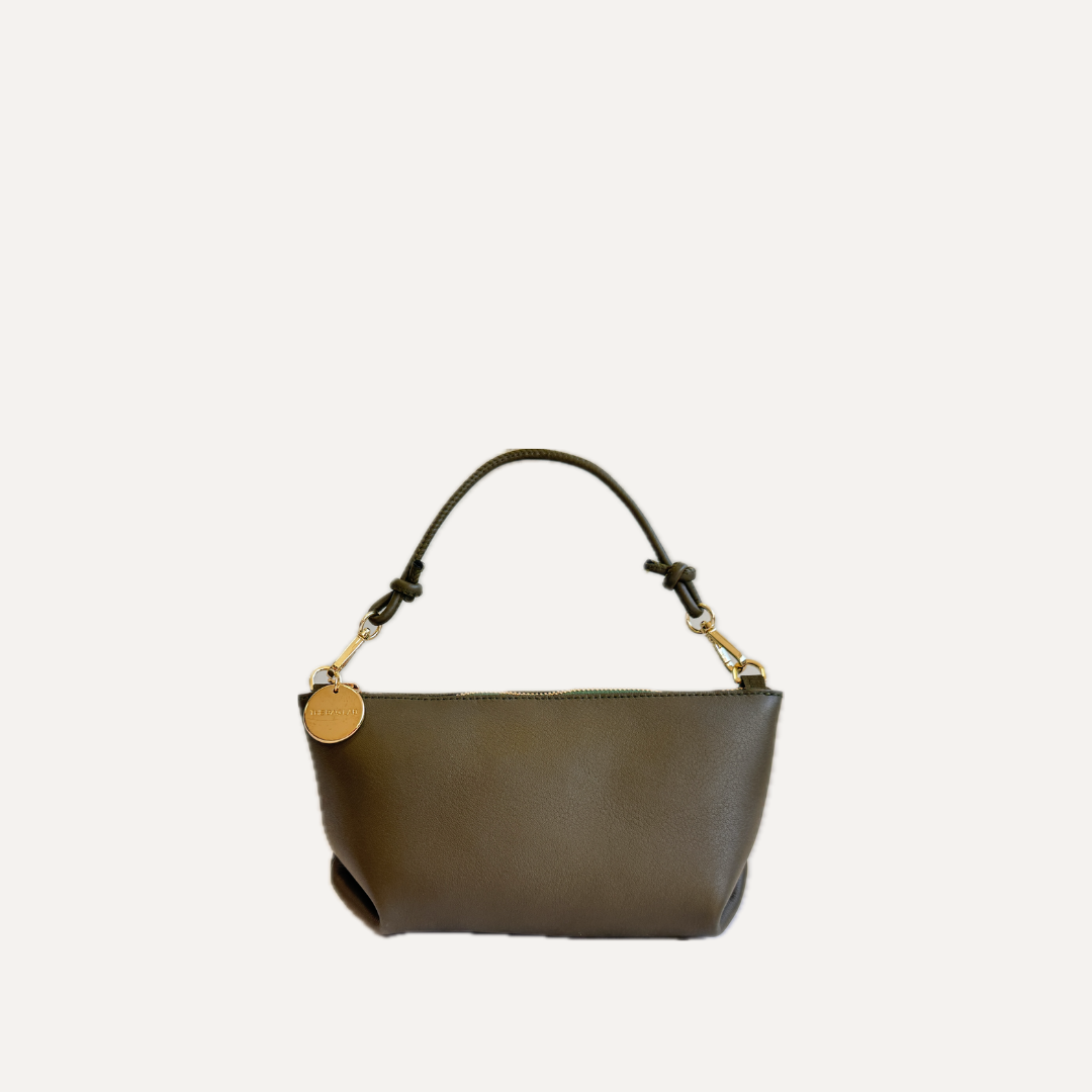 THE MINI MARINA BAG - Bolso en piel vacuno color MUSGO