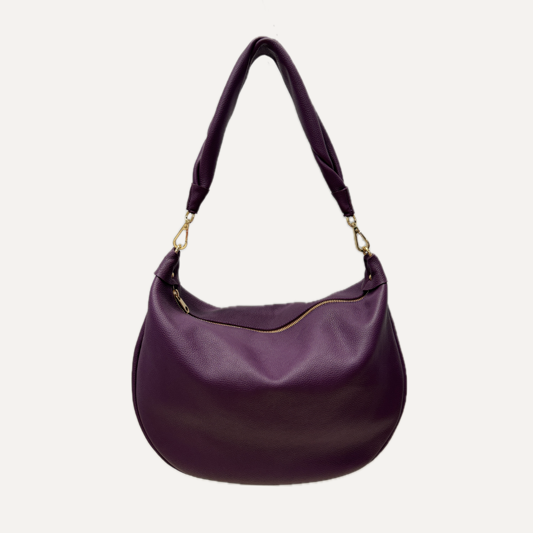 THE GONDOLA BAG - Bolso en piel vacuno color MORADO