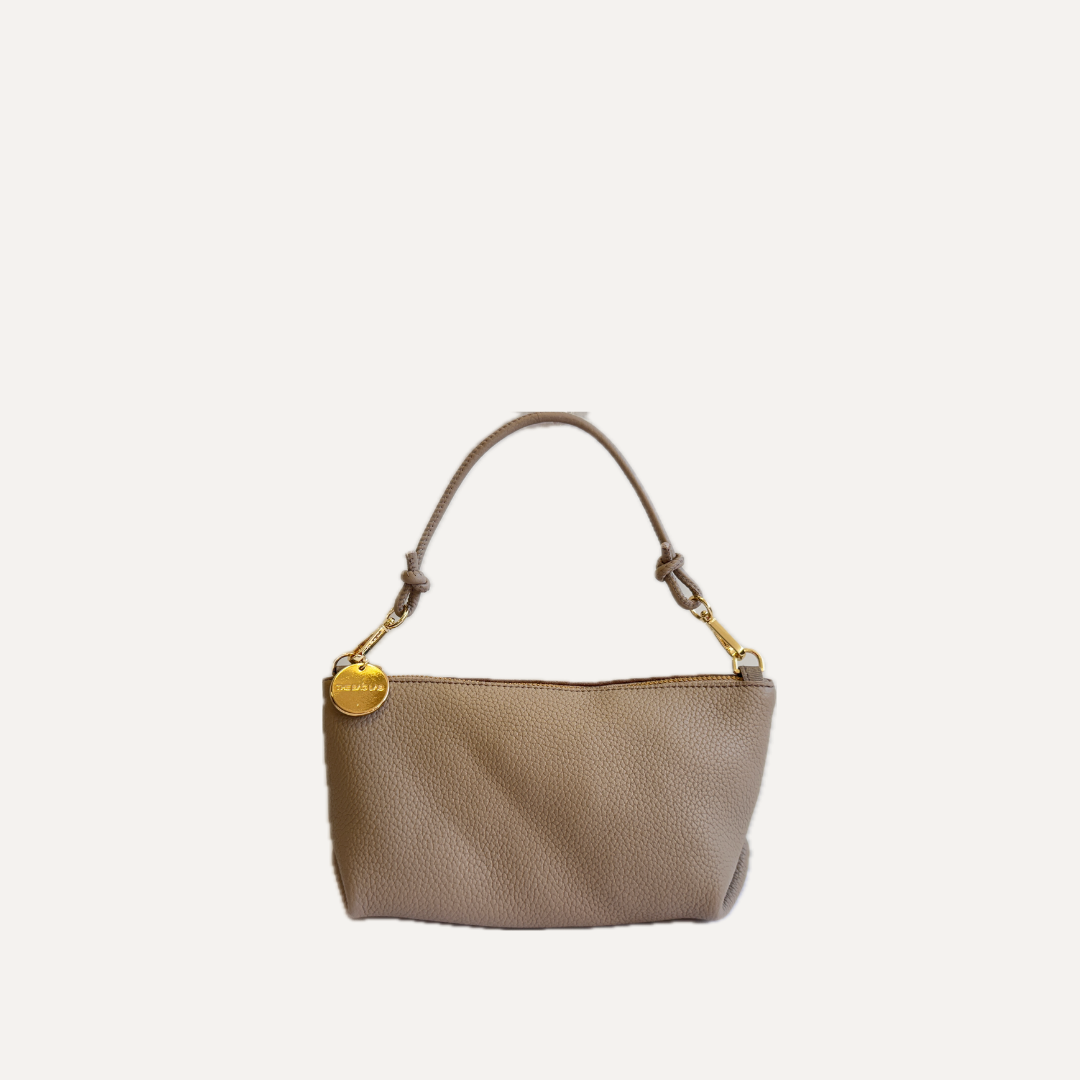 THE MINI MARINA BAG - Bolso en piel vacuno color TAUPE