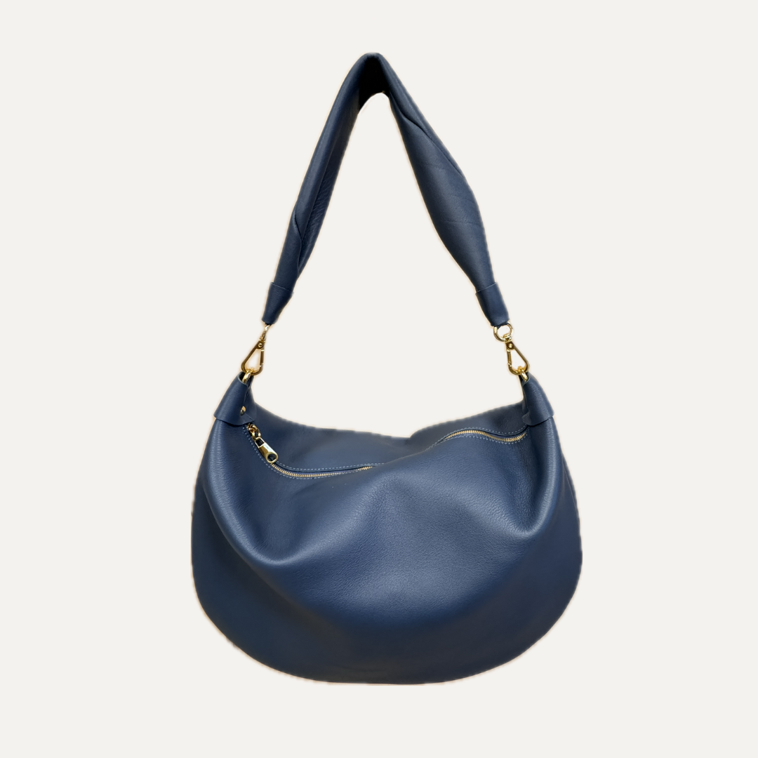 THE GONDOLA BAG - Bolso en piel vacuno color AZUL