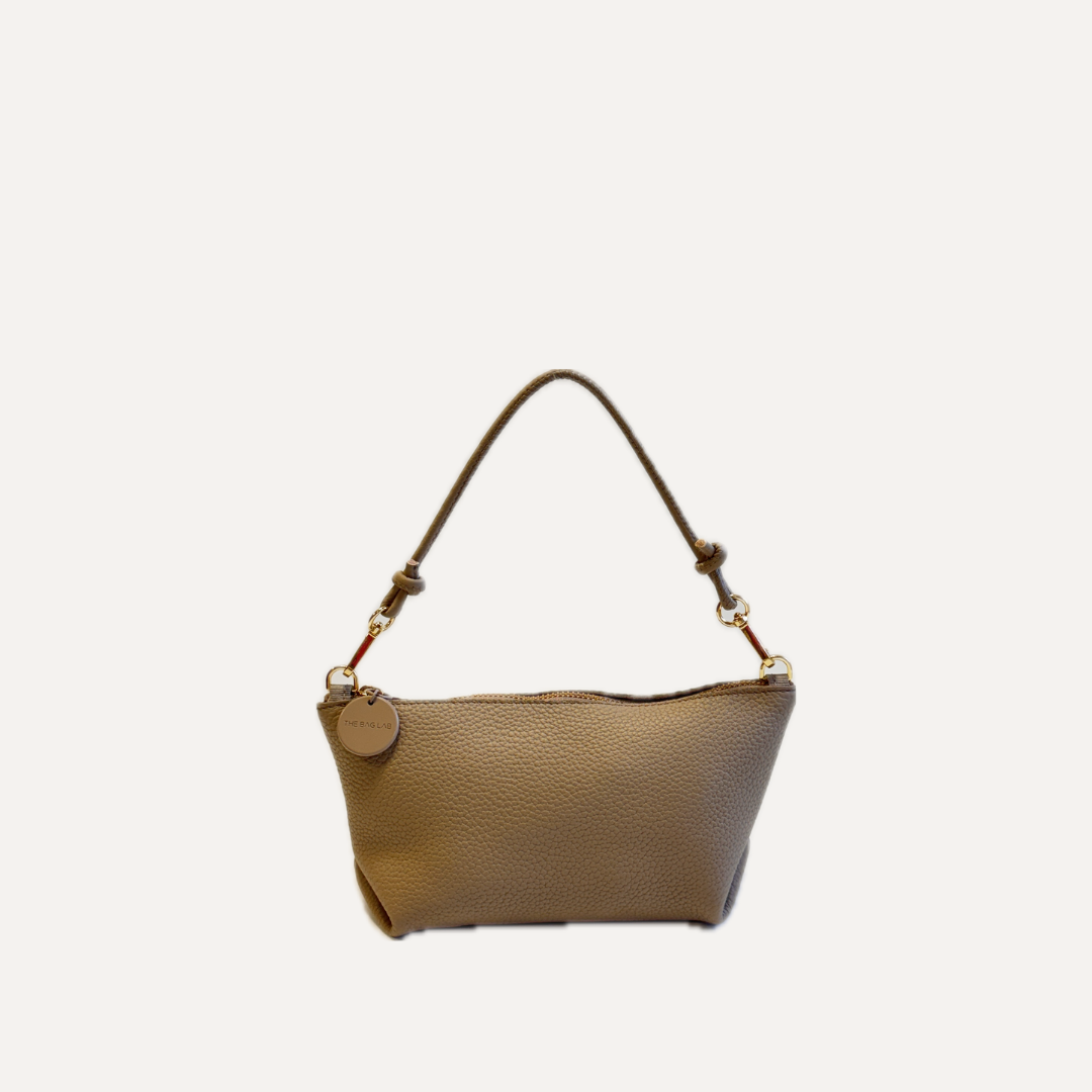 THE MINI MARINA BAG - Bolso en piel vacuno color TAUPE