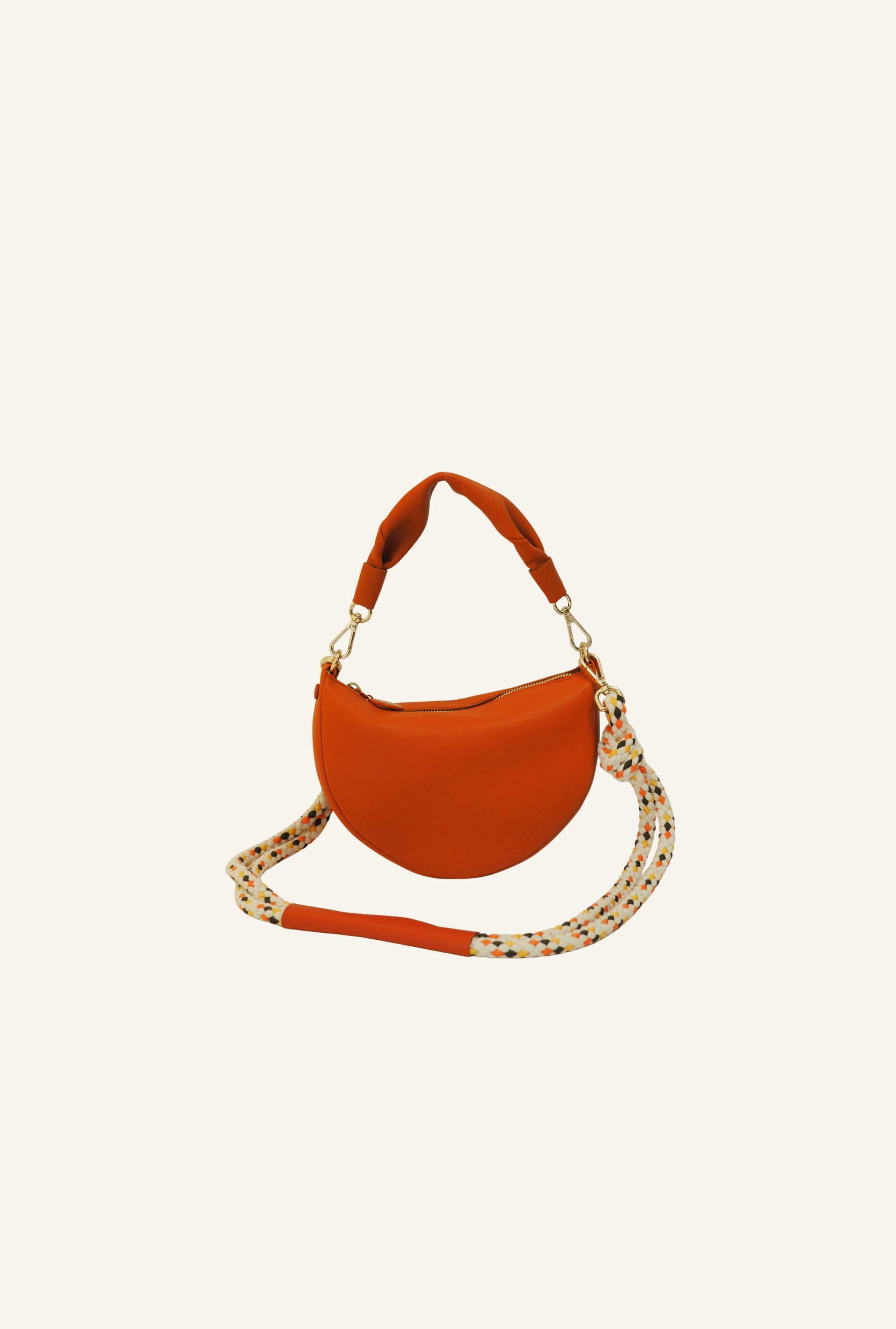 THE BABY GONDOLA BAG PLUS GARDEN - Bolso en piel vacuno color CORAL con BANDOLERA