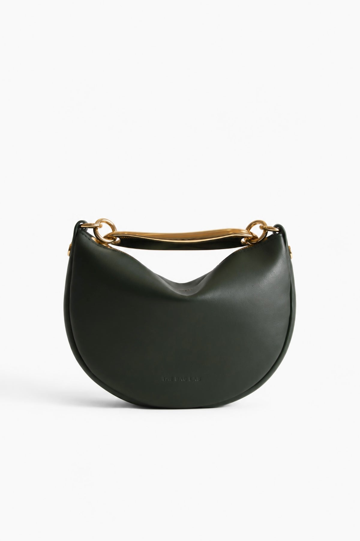 THE BABY GONDOLA BAG - Bolso en piel vacuno color VERDE con asa de METAL