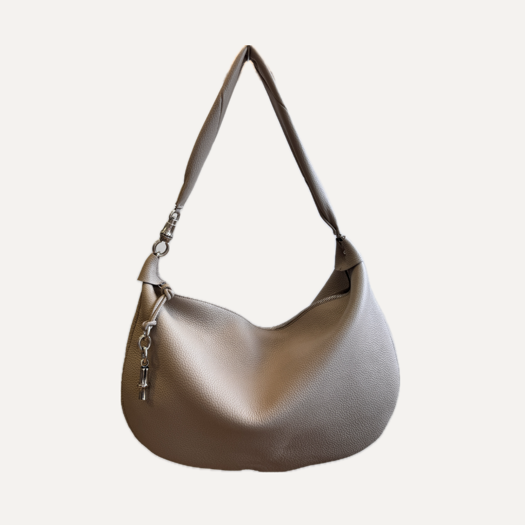THE GONDOLA BAG - Bolso en piel vacuno color PLATA