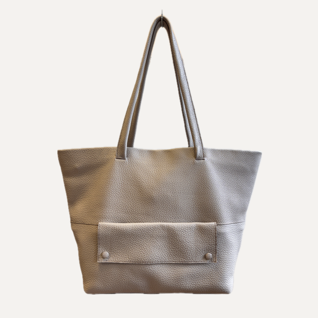 THE SHOPPING BAG - Bolso en piel vacuno color MOKA