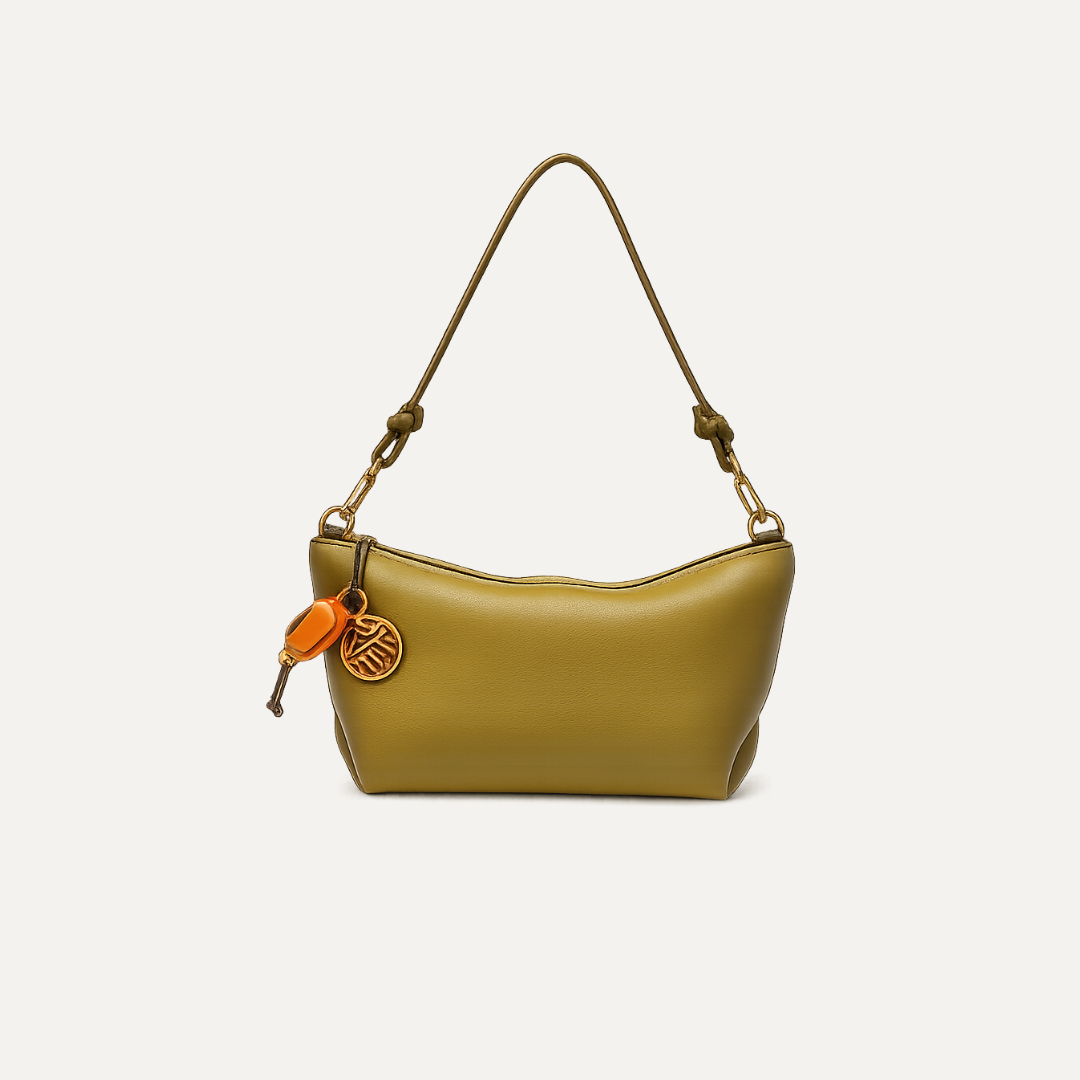 THE MINI MARINA BAG GARDEN - Bolso en piel vacuno color OLIVA